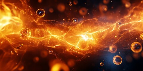 Aufkleber - a quark-gluon plasma simulation, with extreme temperatures and subatomic particles in flux.
