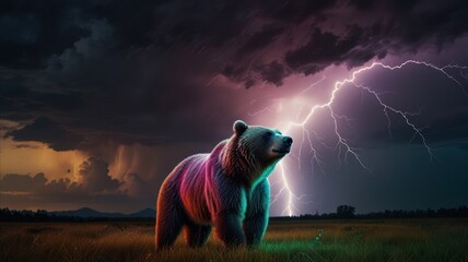 Canvas Print - Bear in the Storm