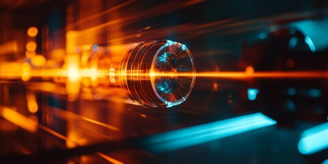 Aufkleber - a laser beam reflecting off a mirror, with incidence and reflection angles perfectly demonstrated.