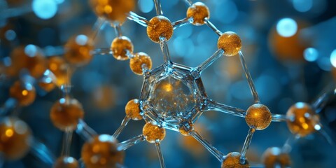 Aufkleber - a crystal lattice structure under a microscope, highlighting atomic arrangement and bonding patterns.