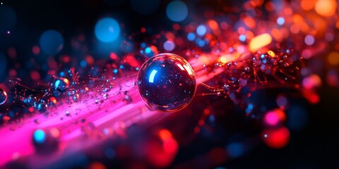 Aufkleber - a quantum dot emitting photons, with the quantum confinement effect visible at the nanoscale.