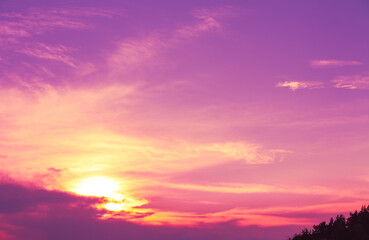 Wall Mural - colorful cloudy sky at sunset. gradient color. sky texture. abstract nature background