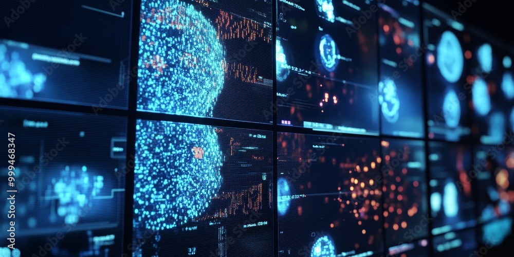 Computer Model Reflect Reality Detailed view of a screen showing cognitive computing models in action ...