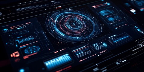 Poster - a modern interface layout for space exploration, with real-time data streams, responsive controls, and minimalist design elements.