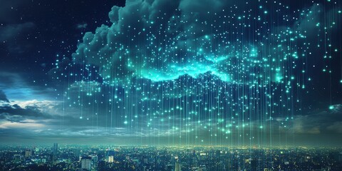 Poster - High-resolution Cloud Backup Process Illustration
