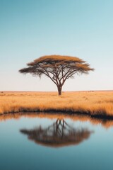 Wall Mural - Tree Reflected in Water