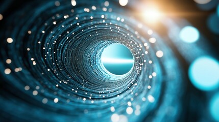 Poster - A swirling vortex of dreams, each a surreal, abstract image, connected by a network of flowing lines, representing the interconnectedness of the human experience.