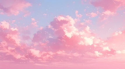 Sticker - Pink and Blue Sky with Wispy Clouds and White Specks