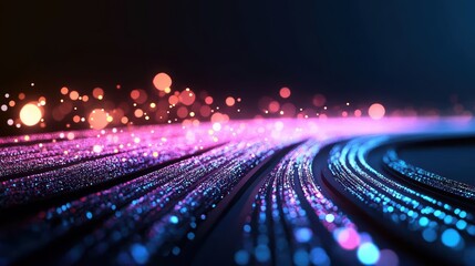Poster - A visual representation of data packets being transmitted through the airwaves, depicting the invisible transfer of information enabled by wireless technology.