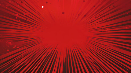Poster - A bright red background with a sunburst pattern and dots, perfect for comic-style designs like sale banners, event posters, ads, websites, and more.