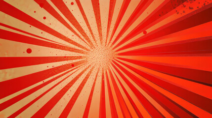 Poster - A bright red background with a sunburst pattern and dots, perfect for comic-style designs like sale banners, event posters, ads, websites, and more.