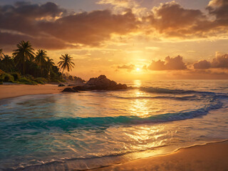 Wall Mural - sunset on the beach