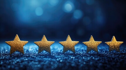 Five gold stars in a row