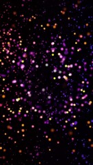 Poster - Abstract blurred shining fireworks with bokeh lights in the night sky. Animation. Abstract winter holidays background, seamless loop.