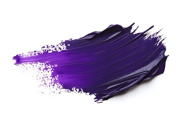 Hand painted stroke of purple paint isolated on white