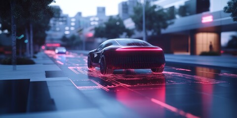 an autonomous vehicles sensor array scanning the environment, highlighting the advanced technology behind smart driving.