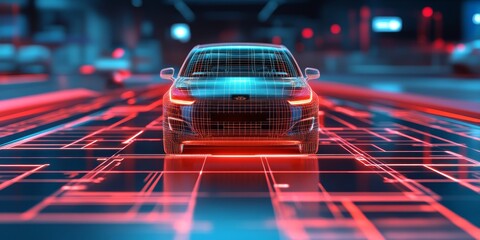 an autonomous vehicles sensor array scanning the environment, highlighting the advanced technology behind smart driving.
