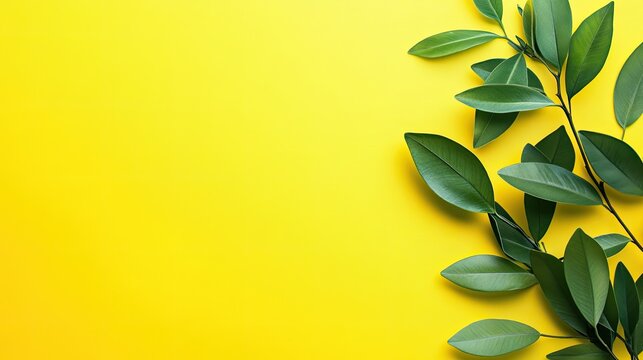 Copy space on a bright yellow background, playful and eye-catching for fun, casual content