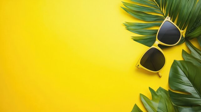 Copy space on a yellow background, bright and cheerful for fun, casual promotions
