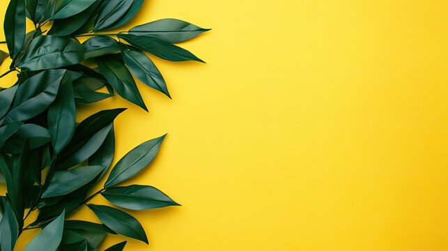 Copy space on a yellow background, bright and cheerful for fun, casual promotions