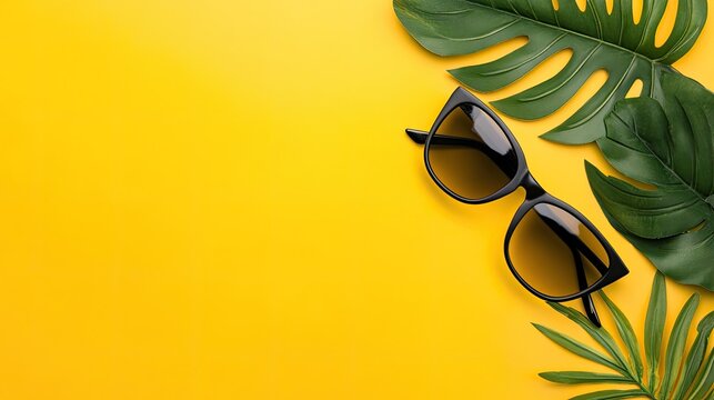 Copy space on a yellow background, bright and cheerful for fun, casual promotions