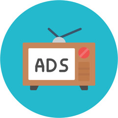 Poster - TV Ads Line Icon