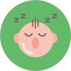 Sticker - Sleeping Baby icon vector image. Can be used for Baby Shower.