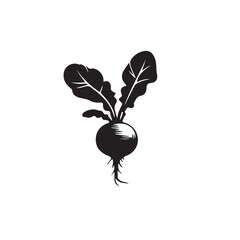 Wall Mural - silhouette of a radish, Radish icon vector illustration graphic design