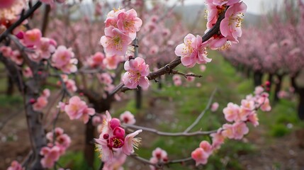 Wall Mural - The lovely sight of apricots flowers in full is a nice sight during spring