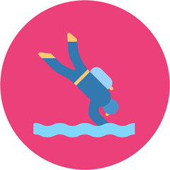 Sticker - Scuba Diving icon vector image. Can be used for Adventure.