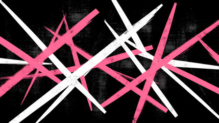 Aufkleber - Abstract design featuring dynamic pink and white stripes against a dark background