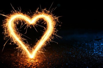 Sparkling Heart of Fire: A Symbol of Love and Passion