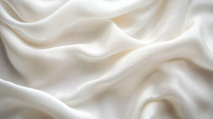 Poster - elegant white silk fabric waves - abstract flowing texture background concept for luxury and eleganc