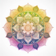 Mandala art design also called rangoli, decorative elements on white background