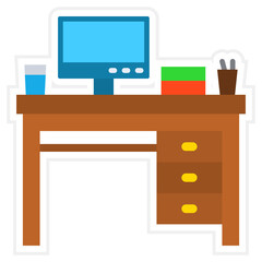 Canvas Print - Desk Icon