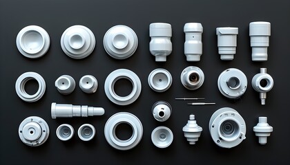 Wall Mural - Innovative Design of Plastic Medical Equipment Components from a Top View Perspective