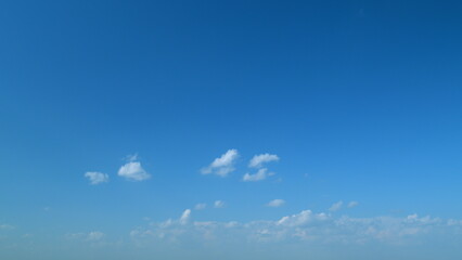 Cloud cloudscape. Puffy fluffy white clouds. Nature weather blue sky. Timelapse.