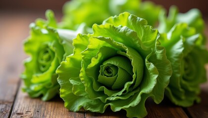  Fresh and vibrant green lettuce leaves