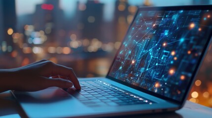 The Laptop with Data Visualization