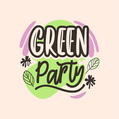 Green Party lettering text on a isolated white background (6)