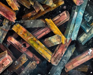 Poster - Chrysotile Asbestos Fibers Under Microscope View