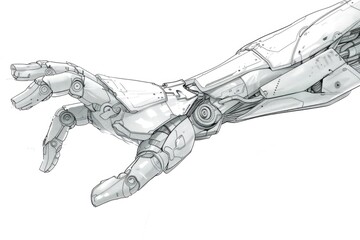 Poster - A mechanical hand extending its fingers, suitable for sci-fi or futuristic scenes