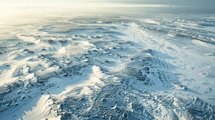 Canvas Print - Aerial View of a Snowy Landscape