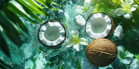 Wall Mural - Refreshing Coconut Water with Tropical Accents