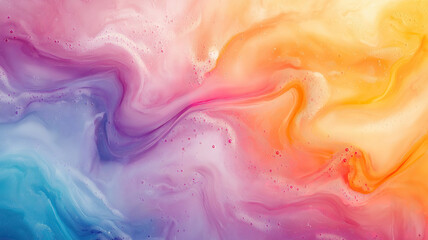 Poster - Fluid Watercolor Art Background with Graceful Swirls and Wave Patterns