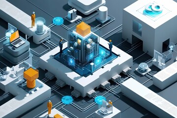 Poster - Isometric 3D Visualization of Networking Technologies and Digital Connectivity Solutions