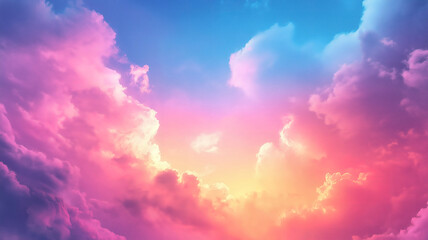 Poster - Lovely Illustration with a Soft Pastel Sky Background for a Calming Effect