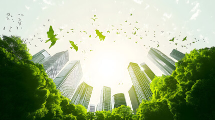 Sustainable corporation development, CO2 reduction and Carbon Net zero emission concept, ESG Environment Society and Governance, Earth day, World environment day