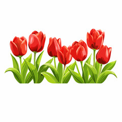 Poster - Several realistic growing red tulips (9)