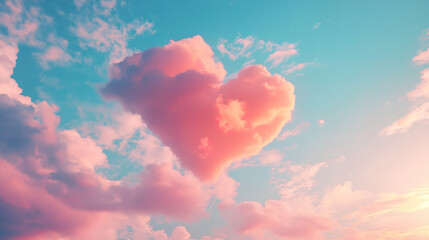 Poster - Lovely Sky Blue Heart Wallpaper for a Soft and Romantic Valentine's Day Design